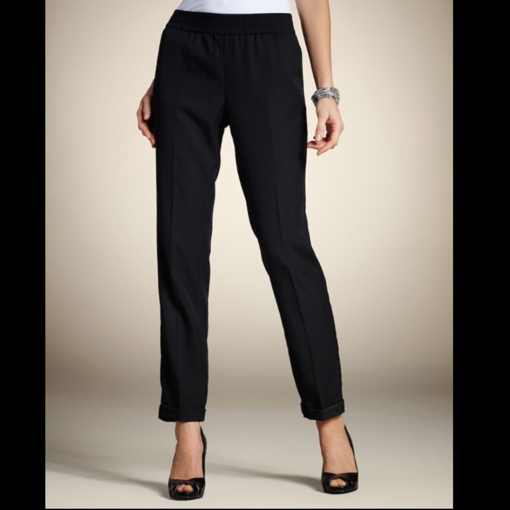 Chico’s Tencel Twill Cuffed Ankle Pants Black